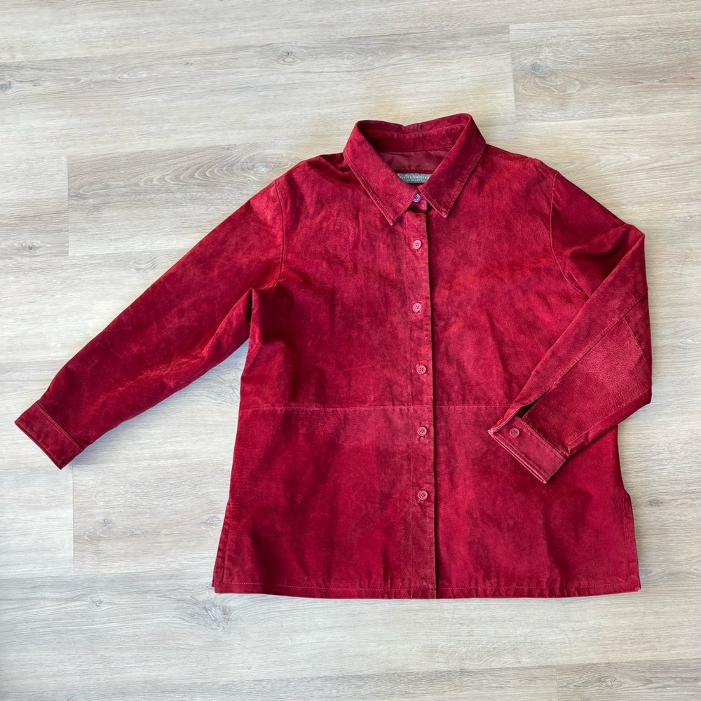 Vintage Suede Button-Up Suit Coat
